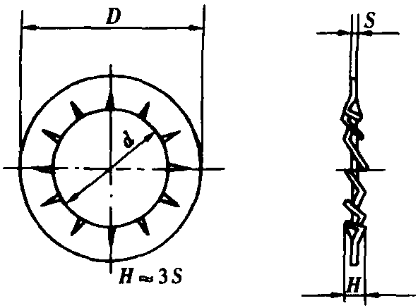 4.内锯齿锁紧垫圈(GB/T 861.2—1987)